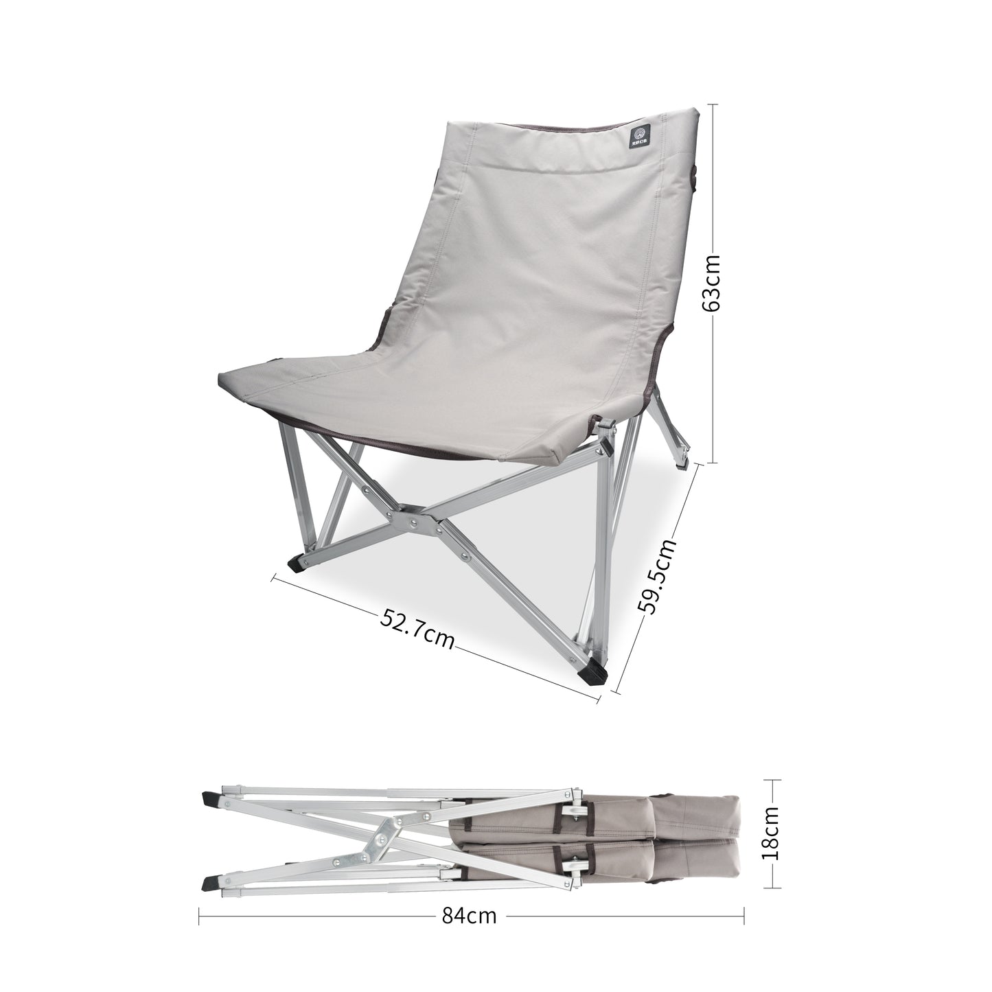 Armless aluminum alloy folding chair